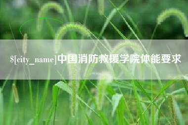 南安中国消防救援学院体能要求