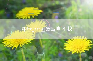 南安张雪峰 军校