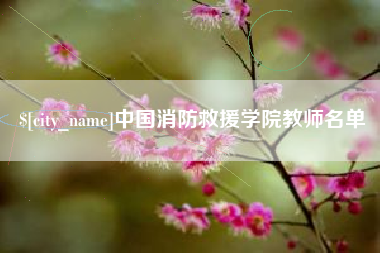 南安中国消防救援学院教师名单