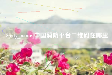 南安中国消防平台二维码在哪里