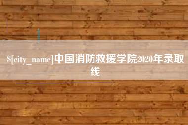 南安中国消防救援学院2020年录取线