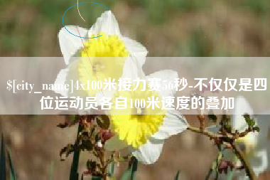 南安4x100米接力赛56秒-不仅仅是四位运动员各自100米速度的叠加