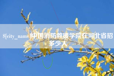 南安中国消防救援学院在河北省招多少人