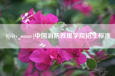 南安中国消防救援学院招生标准