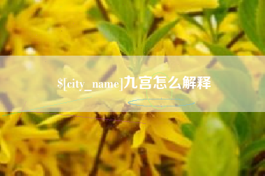 南安九宫怎么解释