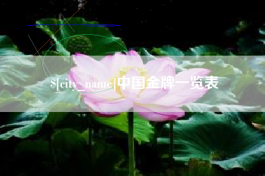 南安中国金牌一览表