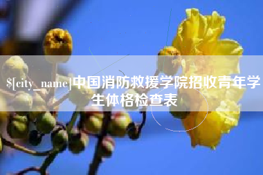 南安中国消防救援学院招收青年学生体格检查表